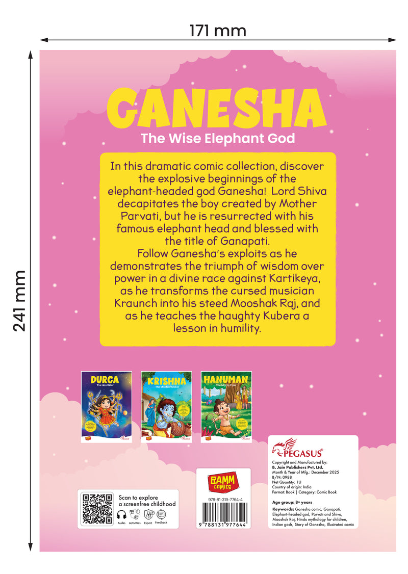 Ganesha – The Wise Elephant God | Lord Ganesha Comic Book for Kids (Indian Mythology, Age 8+ Years)