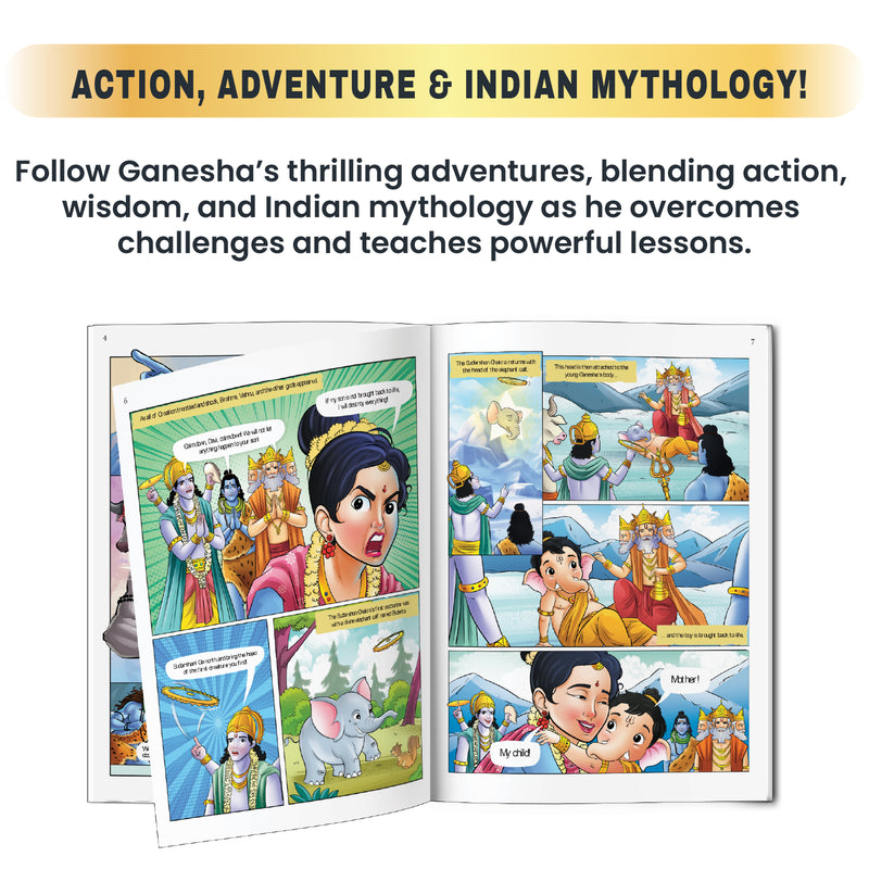 Ganesha – The Wise Elephant God | Lord Ganesha Comic Book for Kids (Indian Mythology, Age 8+ Years)