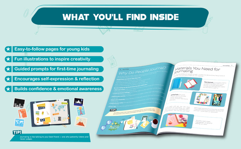 My Very First Guide to Journaling – Creative Writing Book for Kids | Daily Prompts, Gratitude Pages & Self-Expression (Age 8+ Years)