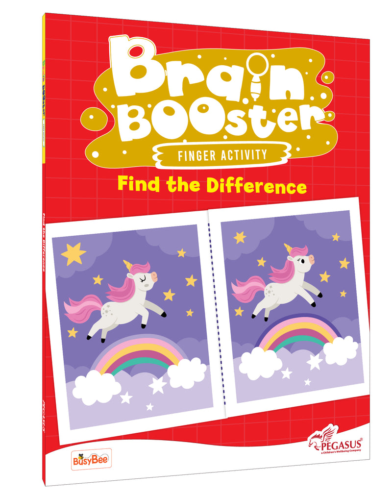 Brain Booster – Find the Difference Activity Book for Kids (Finger Activity Puzzle Book, Age 2+ Years, Spot the Difference Challenges)