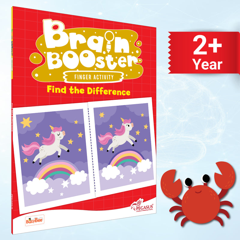 Brain Booster – Find the Difference Activity Book for Kids (Finger Activity Puzzle Book, Age 2+ Years, Spot the Difference Challenges)