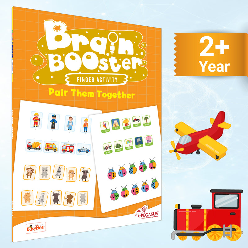 Brain Booster – Pair Them Together Activity Book for Kids (Matching & Memory Game, Finger Activity Board Book, Age 2+ Years)