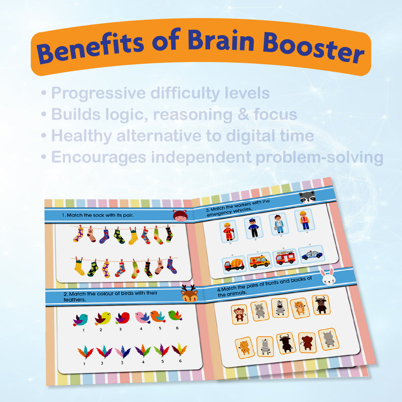 Brain Booster – Pair Them Together Activity Book for Kids (Matching & Memory Game, Finger Activity Board Book, Age 2+ Years)