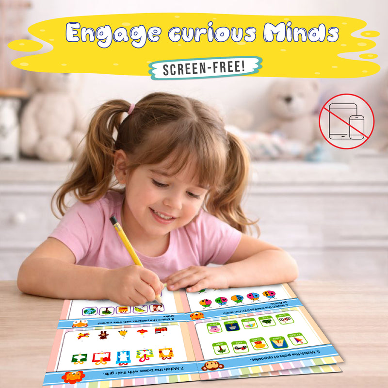 Brain Booster – Pair Them Together Activity Book for Kids (Matching & Memory Game, Finger Activity Board Book, Age 2+ Years)