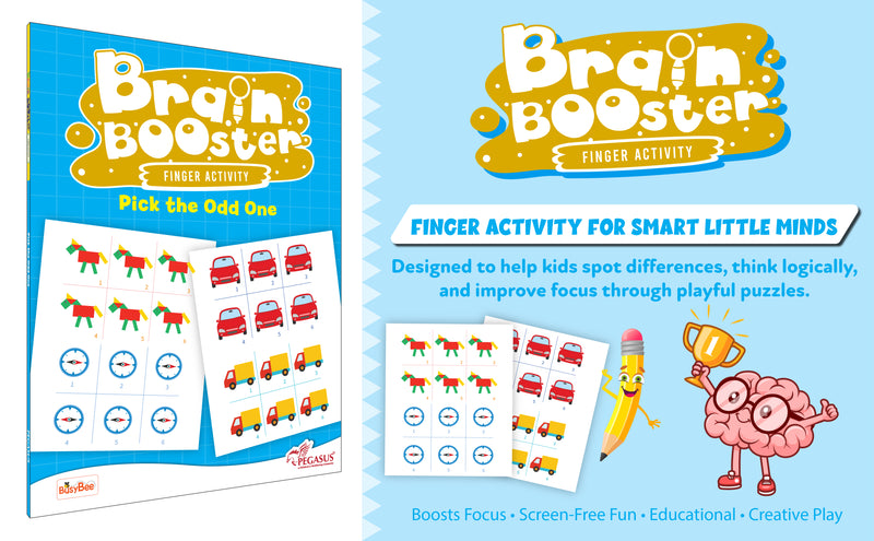 Brain Booster – Pick the Odd One Activity Book for Kids (Odd One Out Puzzle Game, Finger Activity Board Book, Age 2+ Years)