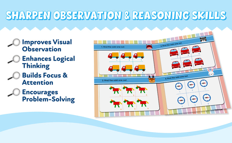 Brain Booster – Pick the Odd One Activity Book for Kids (Odd One Out Puzzle Game, Finger Activity Board Book, Age 2+ Years)