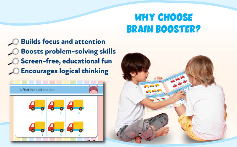 Brain Booster – Pick the Odd One Activity Book for Kids (Odd One Out Puzzle Game, Finger Activity Board Book, Age 2+ Years)