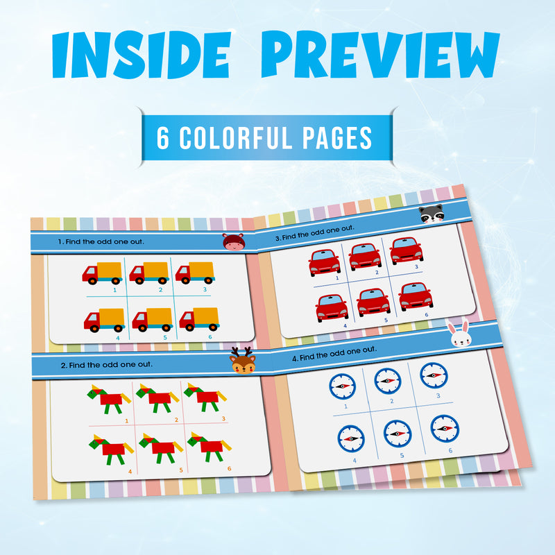 Brain Booster – Pick the Odd One Activity Book for Kids (Odd One Out Puzzle Game, Finger Activity Board Book, Age 2+ Years)
