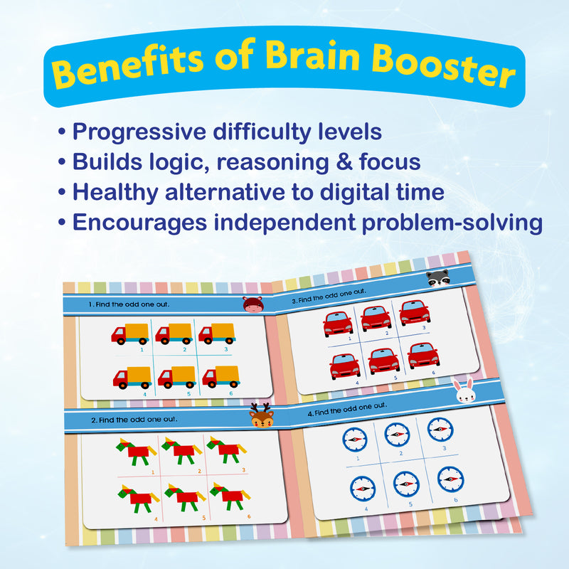 Brain Booster – Pick the Odd One Activity Book for Kids (Odd One Out Puzzle Game, Finger Activity Board Book, Age 2+ Years)