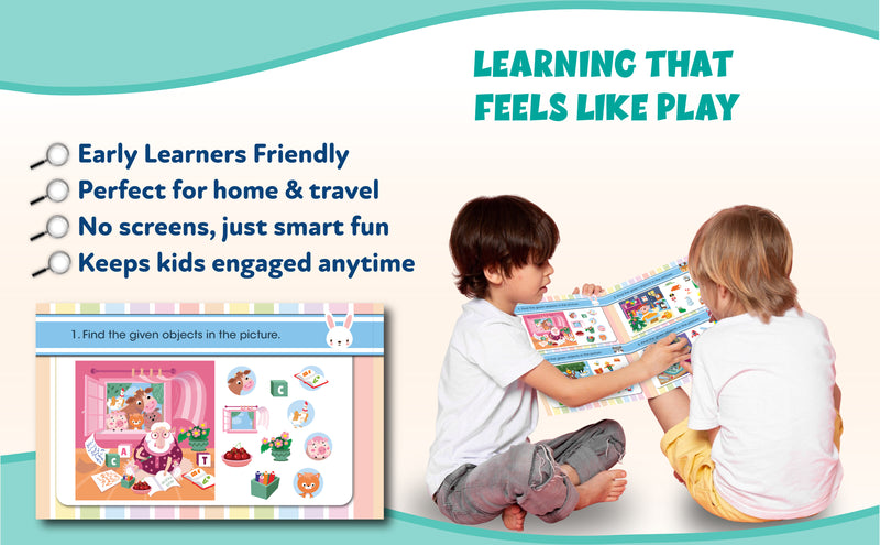 Brain Booster – Spot It Activity Book for Kids (Find & Search Puzzle Book, Observation & Focus Game, Finger Activity Board Book, Age 2+ Years)