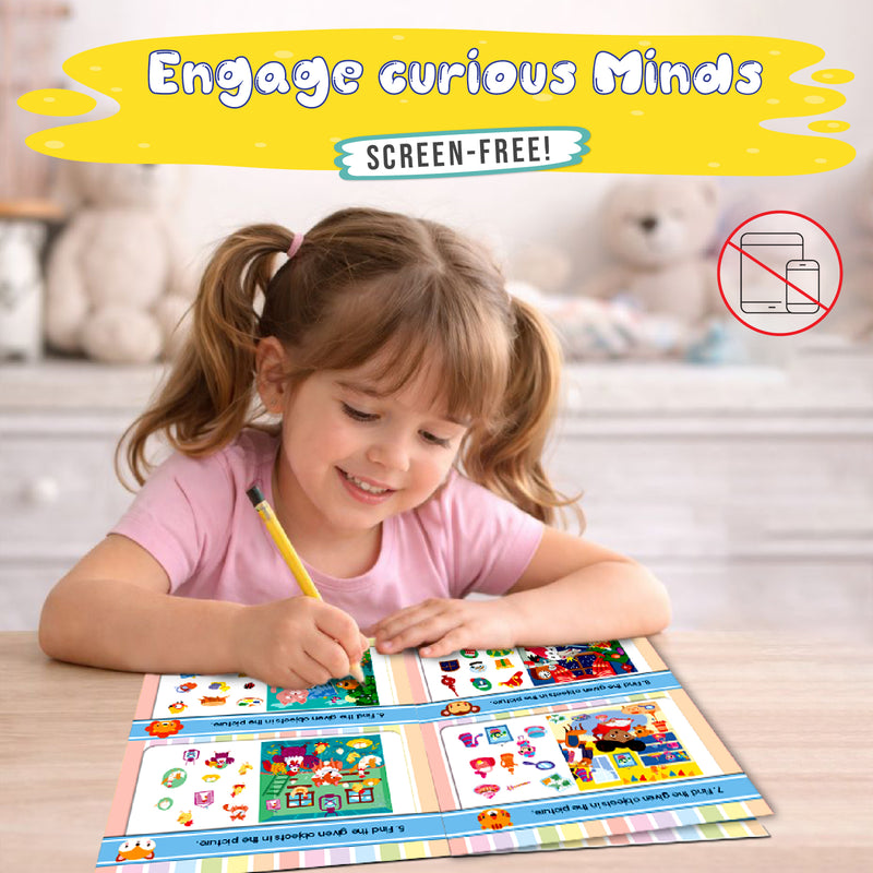 Brain Booster – Spot It Activity Book for Kids (Find & Search Puzzle Book, Observation & Focus Game, Finger Activity Board Book, Age 2+ Years)
