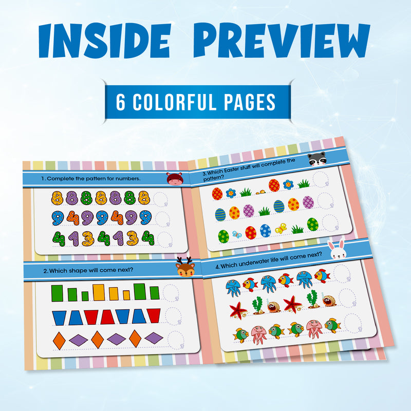 Brain Booster – Complete the Sequence Activity Book for Kids (Pattern Recognition & Logical Thinking Puzzles, Early Learning Finger Activity Board Book, Age 2+ Years)