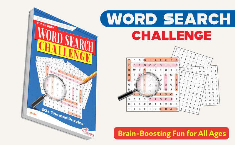 Word Search Challenge – Brain Boosters Puzzle Book for All Ages (12+ Years) | 50+ Themed Word Search Puzzles
