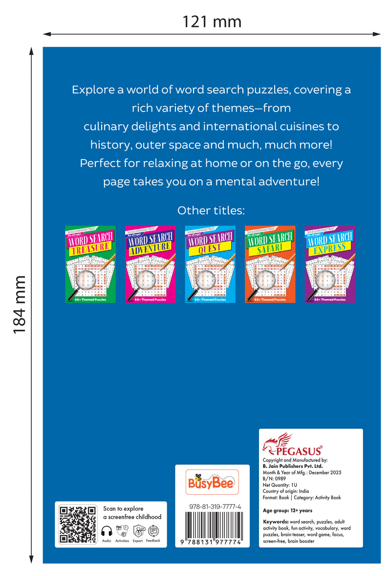 Word Search Challenge – Brain Boosters Puzzle Book for All Ages (12+ Years) | 50+ Themed Word Search Puzzles