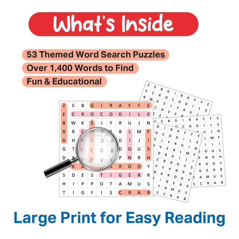 Word Search Challenge – Brain Boosters Puzzle Book for All Ages (12+ Years) | 50+ Themed Word Search Puzzles