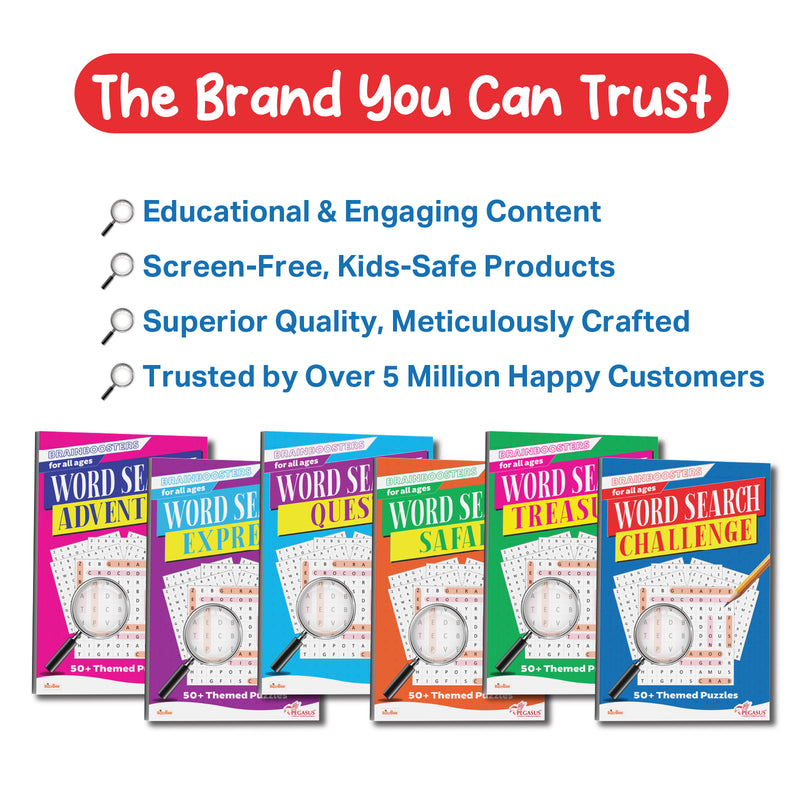 Word Search Challenge – Brain Boosters Puzzle Book for All Ages (12+ Years) | 50+ Themed Word Search Puzzles