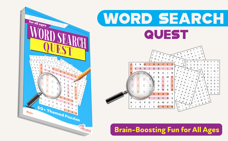 Word Search Quest – Brain Boosters Puzzle Book for All Ages (12+ Years) | 50+ Themed Word Search Puzzles