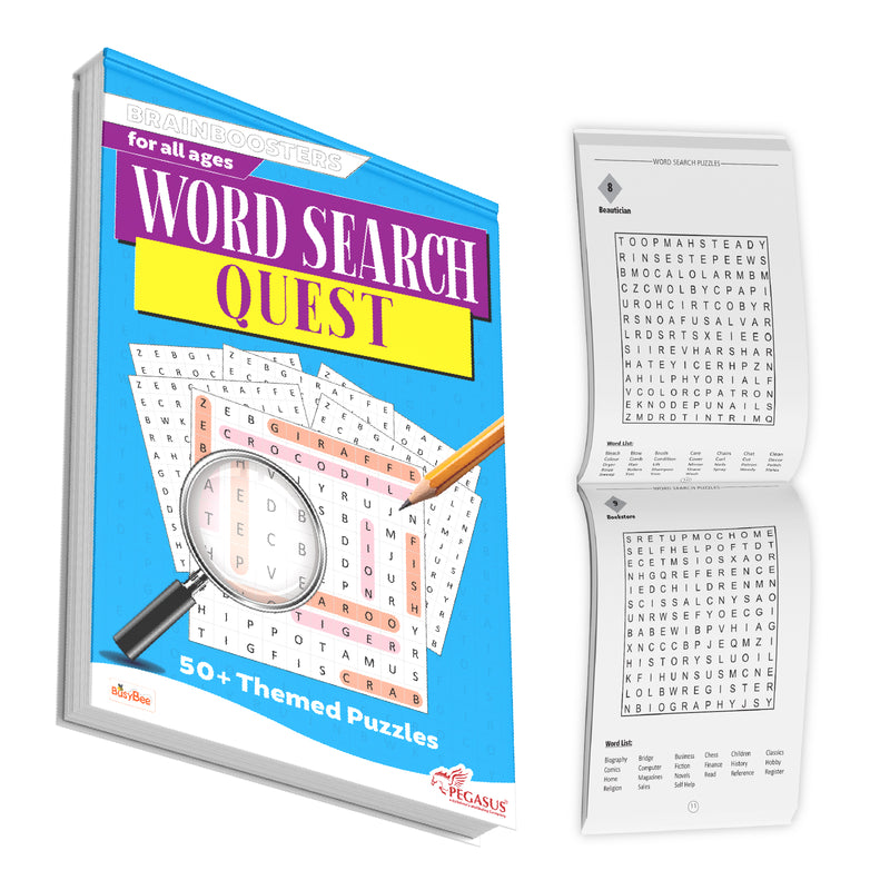Word Search Quest – Brain Boosters Puzzle Book for All Ages (12+ Years) | 50+ Themed Word Search Puzzles