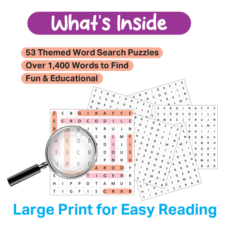 Word Search Quest – Brain Boosters Puzzle Book for All Ages (12+ Years) | 50+ Themed Word Search Puzzles