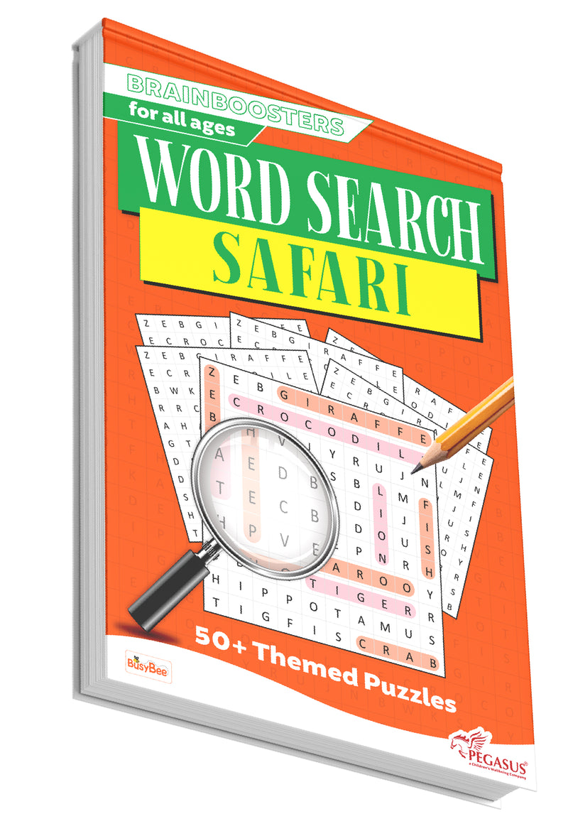 Word Search Safari – Brain Boosters Puzzle Book for All Ages (12+ Years) | 50+ Themed Word Search Puzzles
