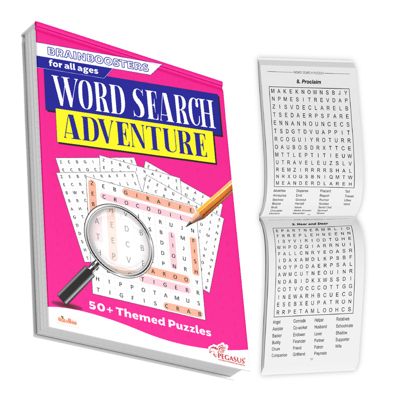 Word Search Adventure – Brain Boosters Puzzle Book for All Ages | 50+ Themed Word Search Puzzles with 1,400+ Words | Large Print Activity Book for Teens & Adults