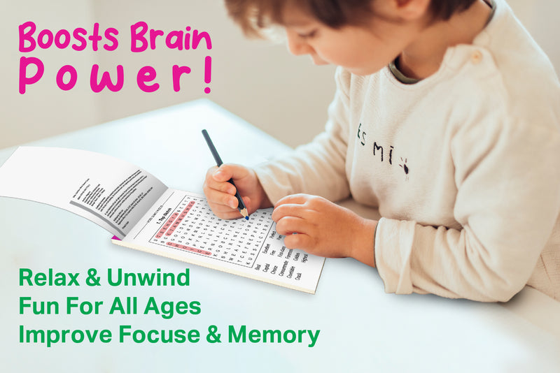 Word Search Treasure – Brain Boosters Puzzle Book for Ages 12+ | 50+ Themed Word Search Puzzles | Large Print Activity Book with 1,400+ Words to Find