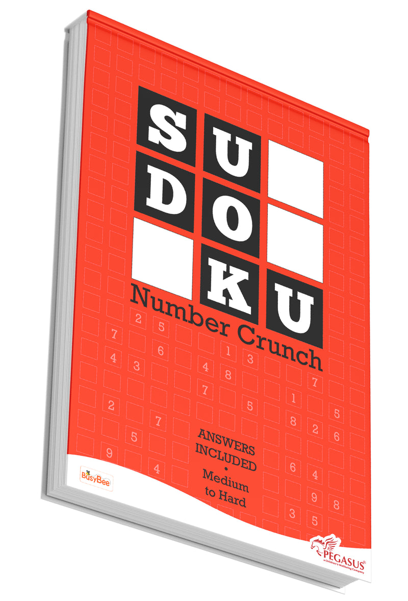 Sudoku Number Crunch – Medium to Hard Sudoku Puzzles with Answers for Brain Training (Age 12+ Years)