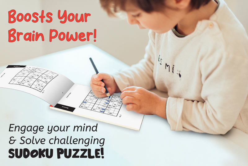 Sudoku Number Crunch – Medium to Hard Sudoku Puzzles with Answers for Brain Training (Age 12+ Years)