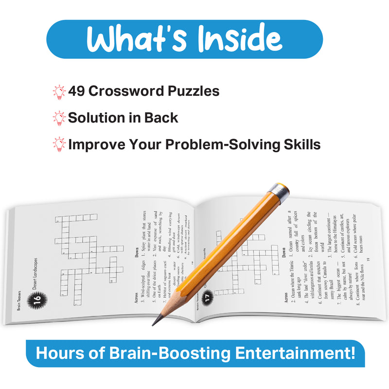 Brain Teasers Crack the Code – Crossword Puzzles, Riddles & Logic Games (Age 12+ Years)