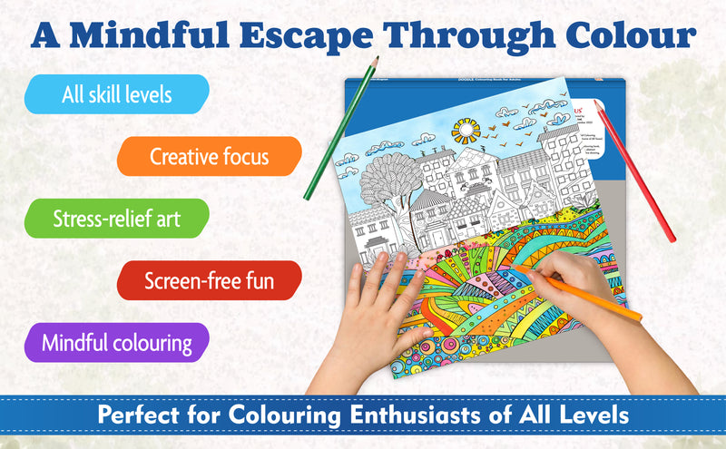 Mandala Coloring Book – Doodle Art Colouring Book for Adults (Age 9+ Years) | 24 Detailed Doodle Designs for Mindful & Stress-Relief Coloring