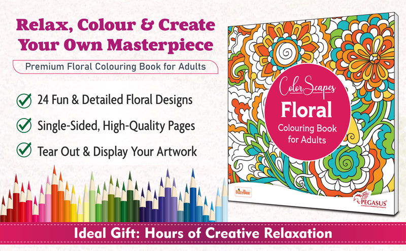 Mandala Coloring Book – Floral Colouring Book for Adults (Age 9+ Years) | 24 Detailed Floral Mandala Designs