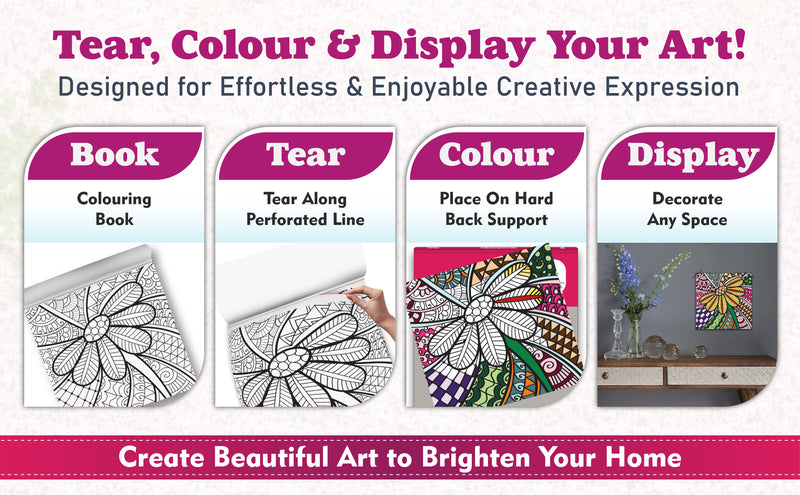 Mandala Coloring Book – Floral Colouring Book for Adults (Age 9+ Years) | 24 Detailed Floral Mandala Designs