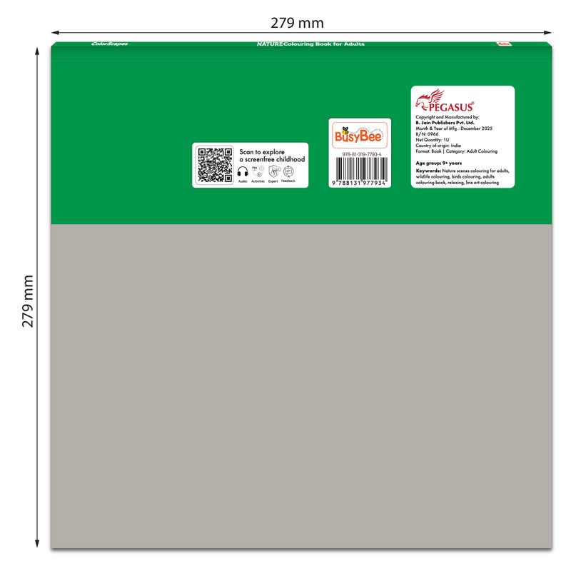 Mandala Coloring Book – Nature Colouring Book for Adults (Age 9+ Years) | 24 Detailed Nature Designs