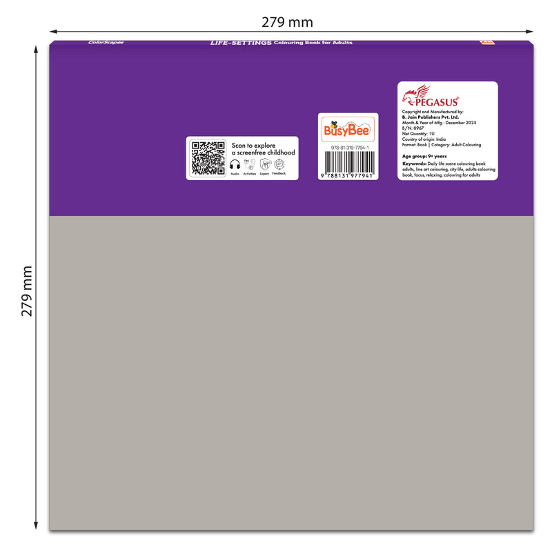 Mandala Coloring Book – Life-Settings Colouring Book for Adults (Age 9+ Years) | 24 Detailed Life Scene Designs