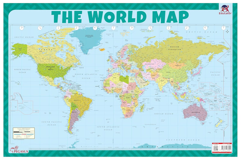 World Map – Educational Wall Chart Ideal for Home, Classrooms & Study Rooms | Age 5+