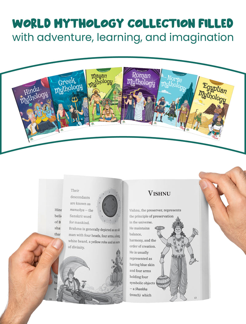 Mythology Retold – 6 Book Box Set with Sleeve for Kids (Age 6+ Years) | Greek, Roman, Egyptian, Norse, Mayan & Hindu Mythology Stories