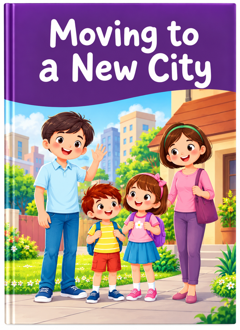 Moving to a New City Story Book for Kids (Age 3+)