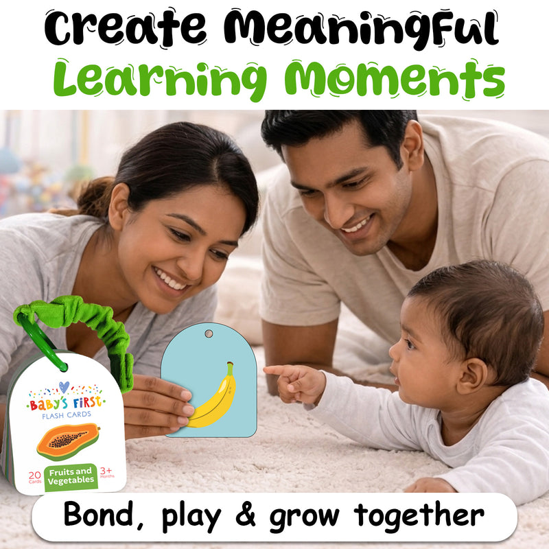 Baby’s First Flash Cards – Fruits & Vegetables | Early Learning & Mind Building Cards (3+ Months)