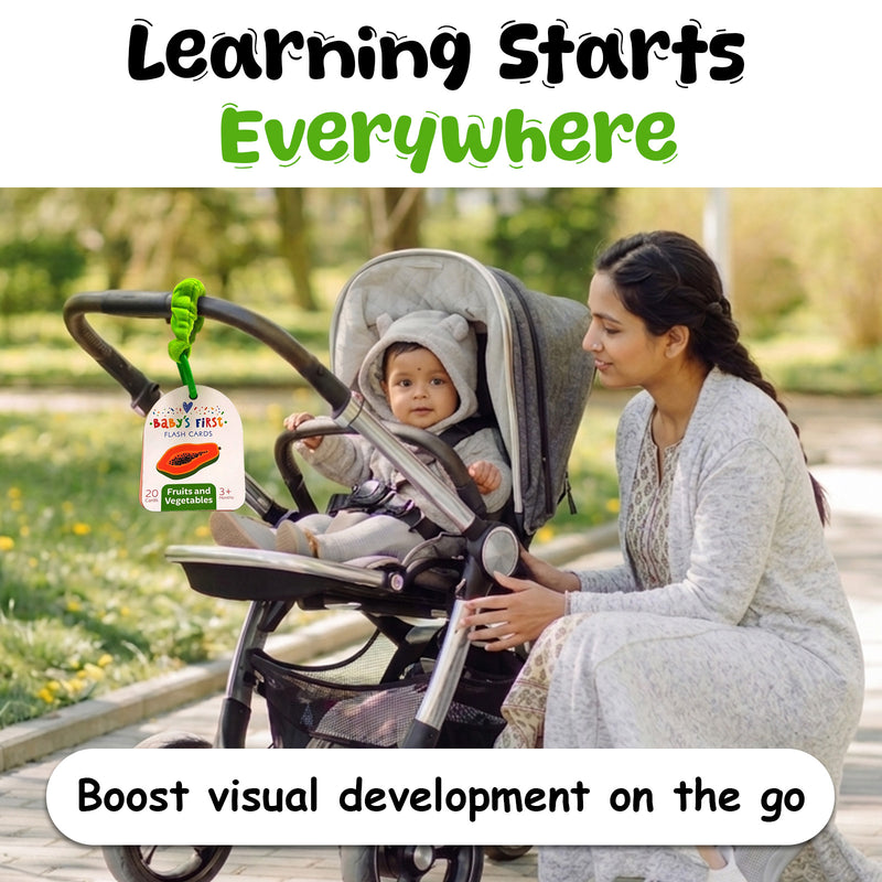 Baby’s First Flash Cards – Fruits & Vegetables | Early Learning & Mind Building Cards (3+ Months)