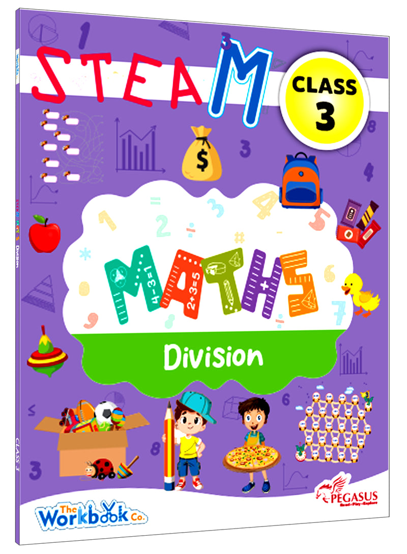 STEAM Maths Division Workbook for Class 3 | Activity Book with Equal Grouping, Sharing, Remainders & Word Problems (Age 7–9 Years)