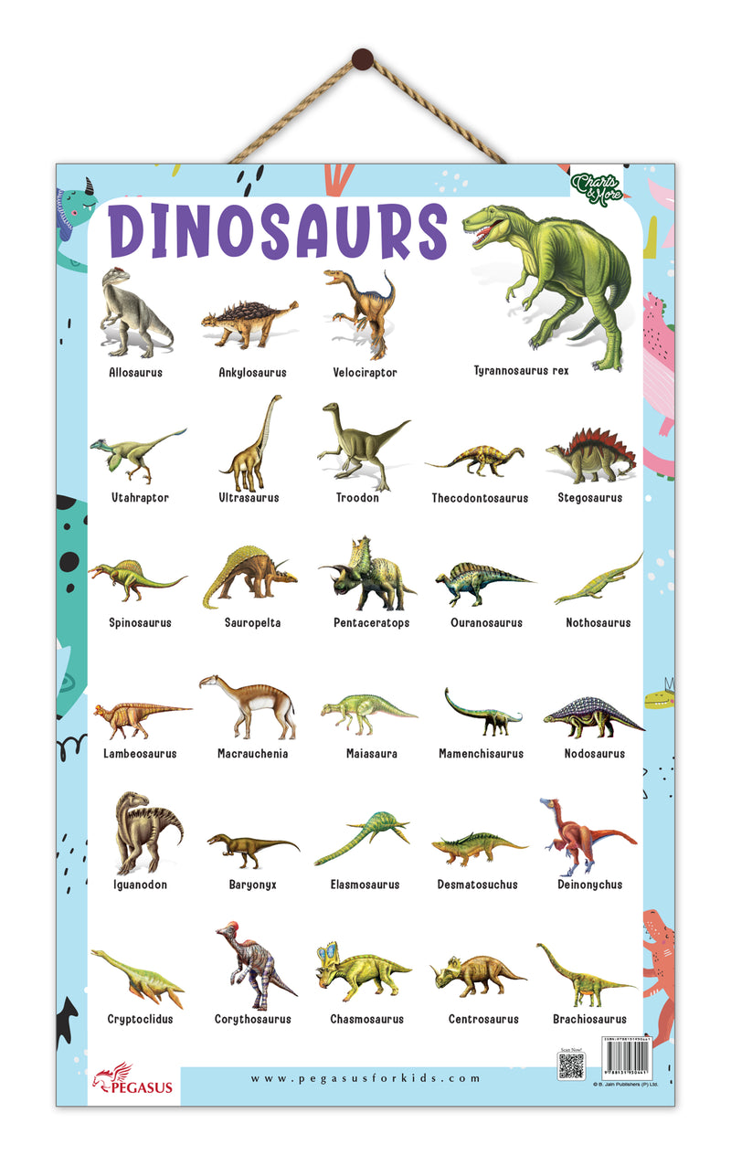 Dinosaurs - Thick Laminated Primary Chart