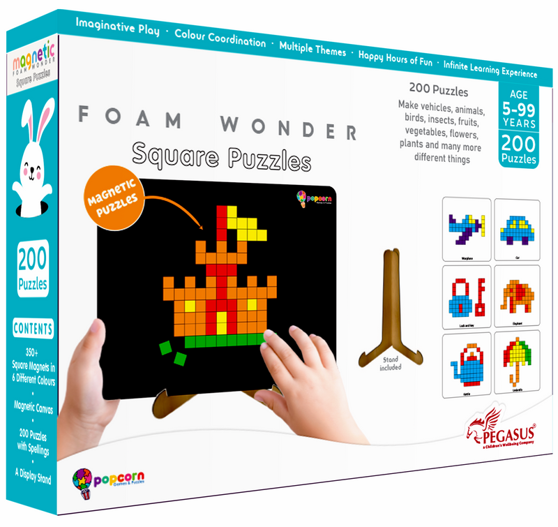 Magnetic Foam Wonder – Square Puzzle Game for Kids and Family (Age 5–99 Years) | Brain Development Toy