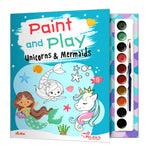 Unicorn and Mermaid Colouring Book for Kids – Paint and Play Watercolour Painting Set (Age 3+ Years)