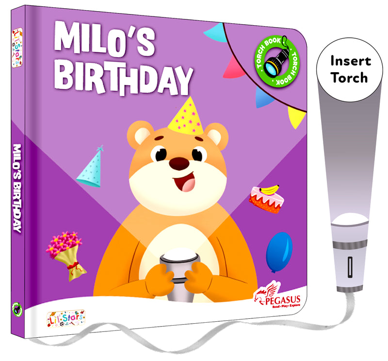 Milo’s Birthday Torch Book for Kids – Interactive Flashlight Story Book with Hidden Pictures (Age 2+ Years)