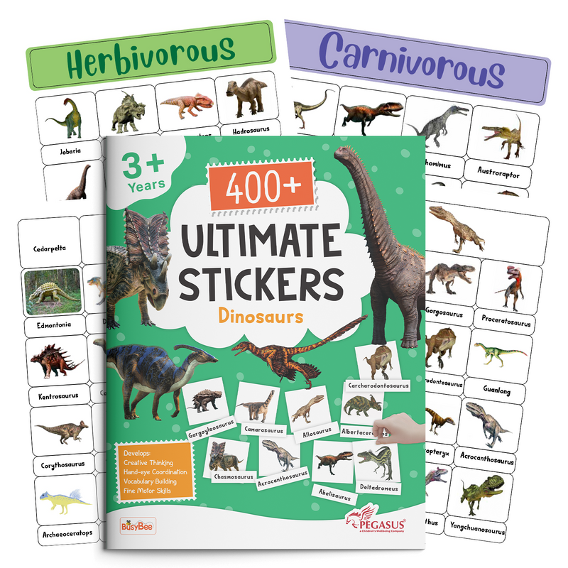 400+ Ultimate Reusable Stickers Dinosaurs Activity Book (Age 3+ Years)