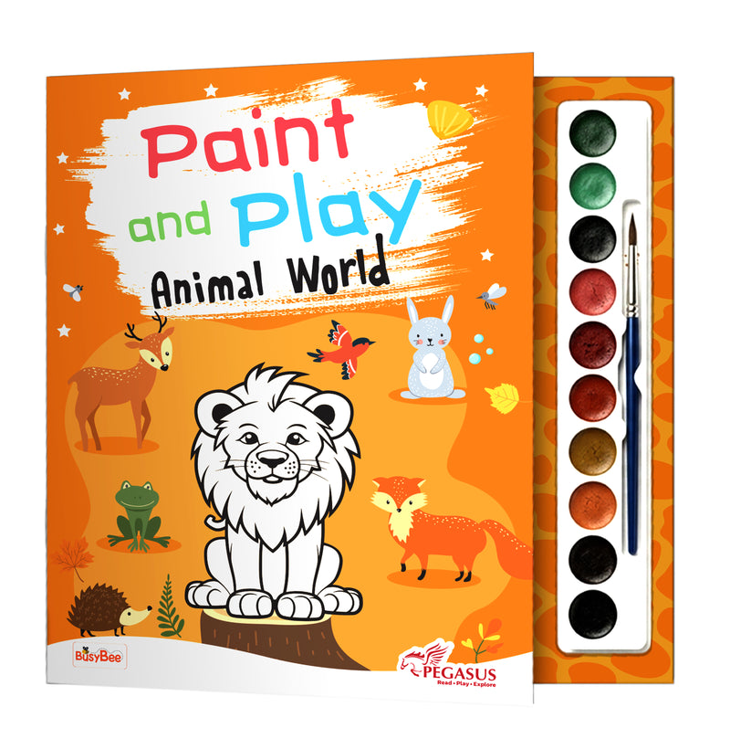 Animal World Colouring Book for Kids – Paint and Play Watercolour Painting Set (Age 3+ Years)