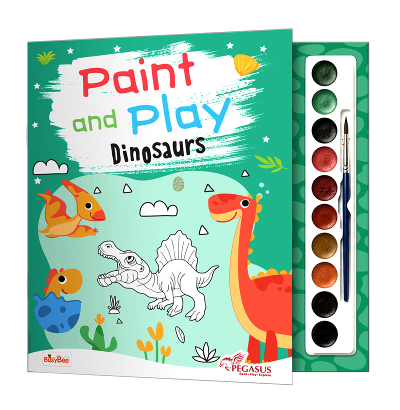 Dinosaurs Colouring Book for Kids – Paint and Play Watercolour Painting Set (Age 3+ Years)
