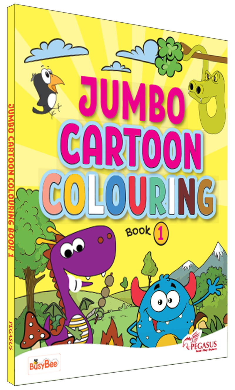 Jumbo Cartoon Colouring Book 1 for Kids – Creative Colouring Books with 140+ Fun Pictures (Age 3+ Years)