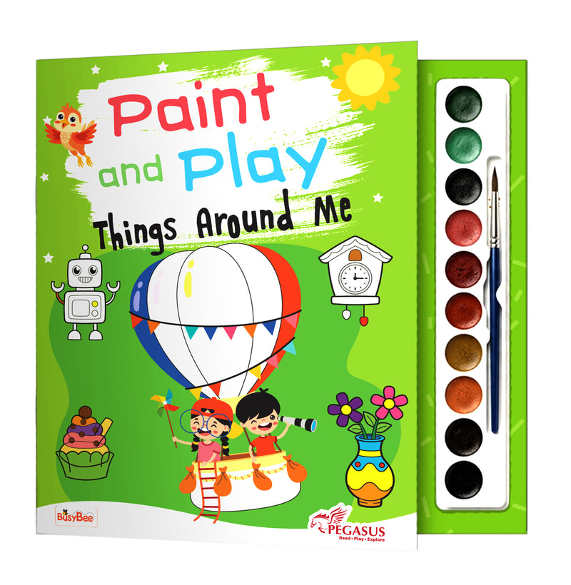 Things Around Me Colouring Book for Kids – Paint and Play Watercolour Painting Set (Age 3+ Years)