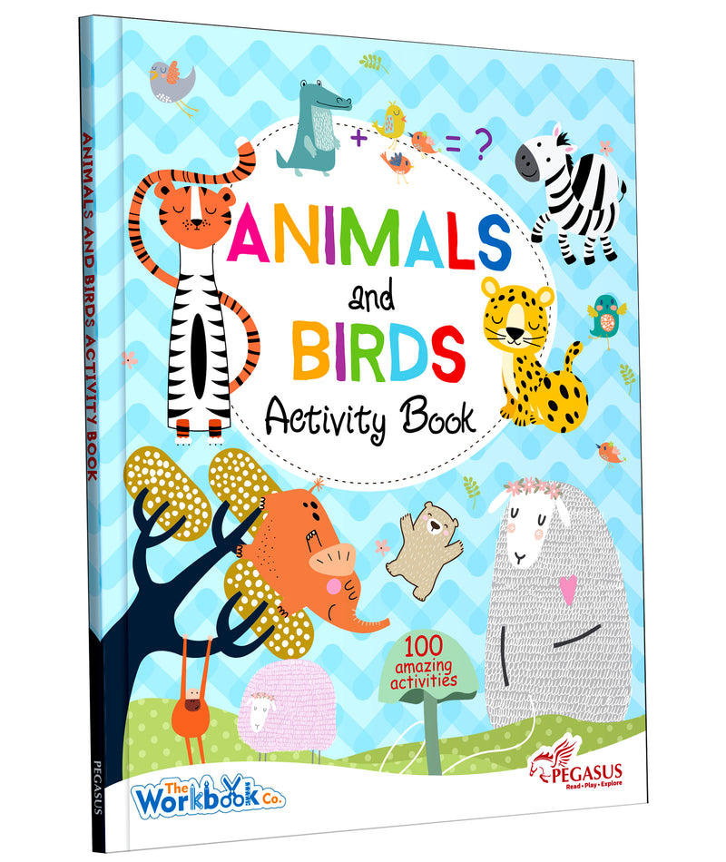 Animals & Birds Activity Book for Kids – 100 Amazing Nature, Matching & Colouring Workbook (Age 4+ Years)